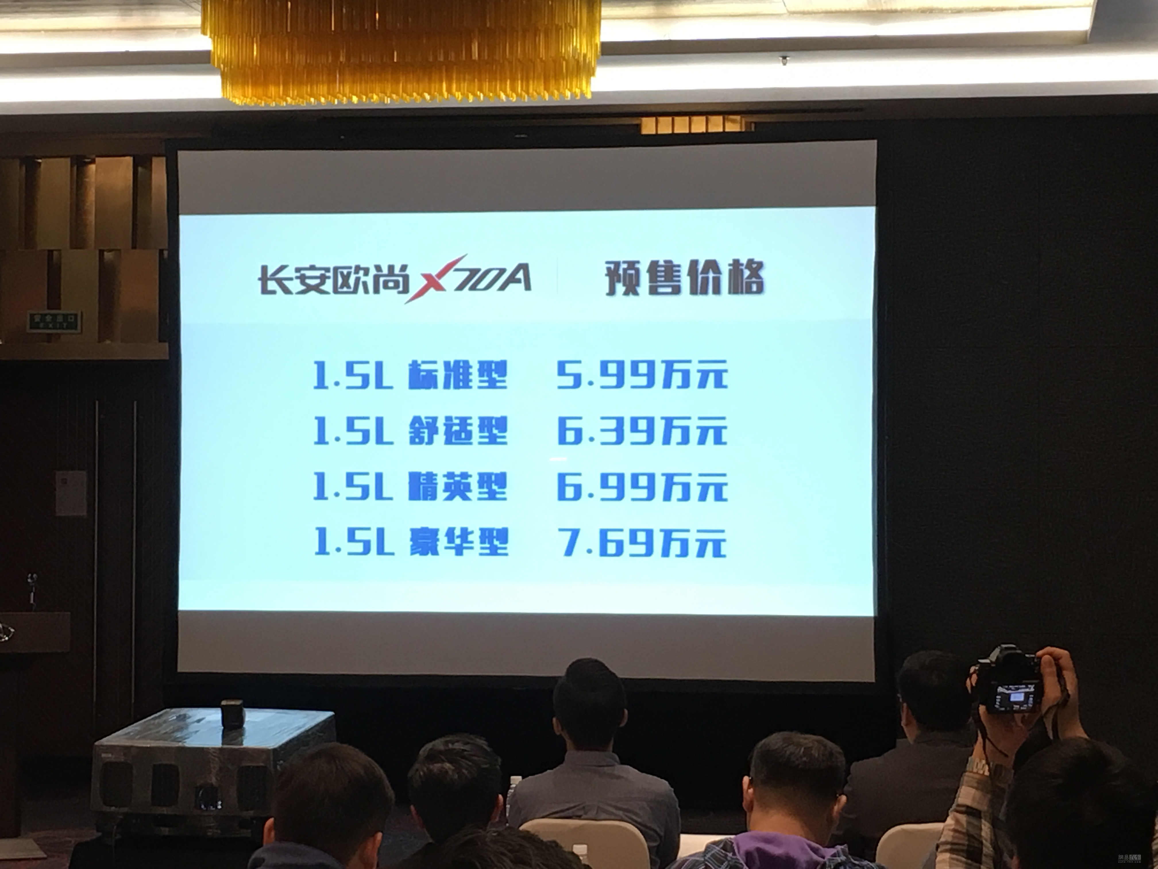 长安欧尚X70A预售5.99万起 明年1月上市