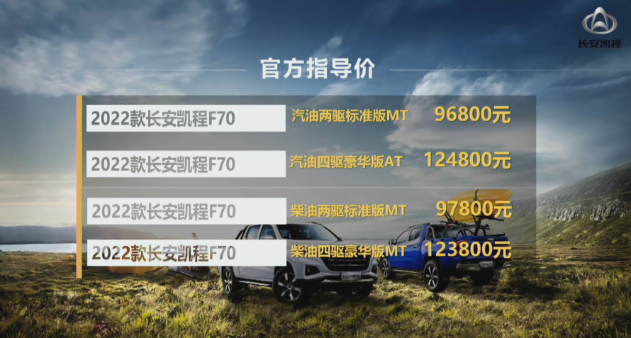 2022款长安凯程F70售9.68-12.48万元上市