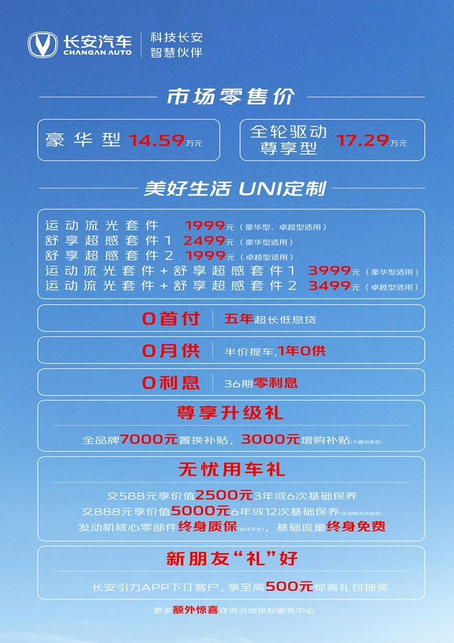 长安UNI-K两款新车型售价14.59-17.29万元上市