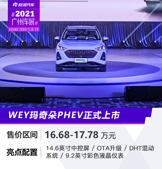 WEY玛奇朵PHEV售16.68-17.78万元上市