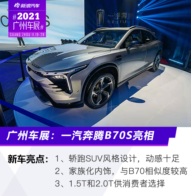 一汽奔腾B70S定位轿跑SUV 亮相2021广州车展