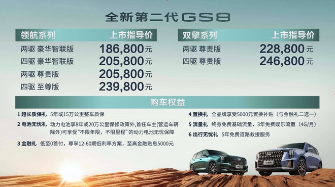 广汽传祺全新第二代GS8售18.68-24.68万元上市
