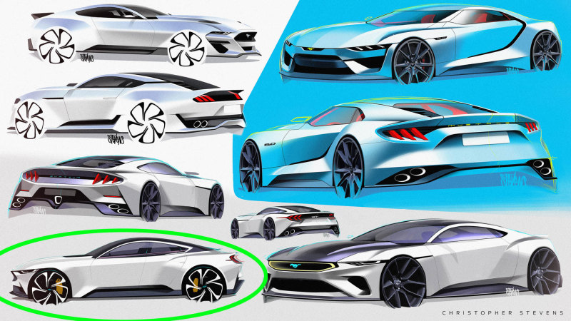 福特全新Mustang轿车设计草图曝光 采用四门设计