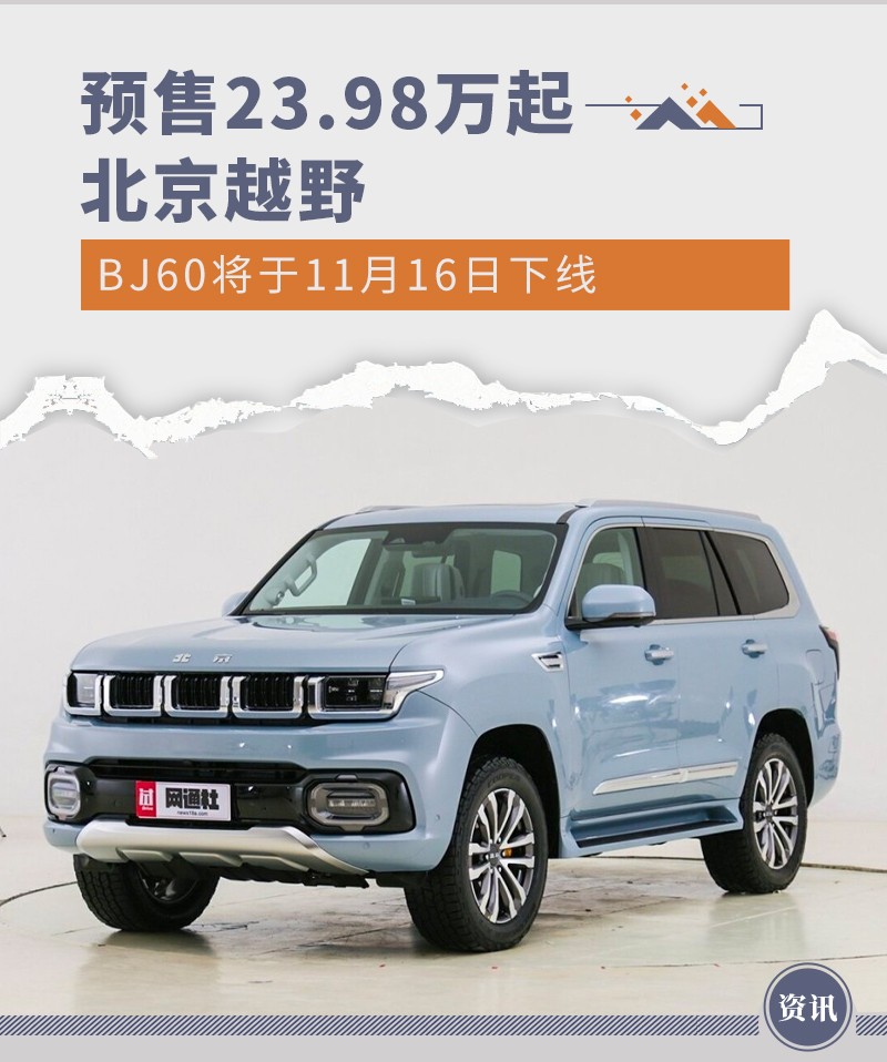 北京越野BJ60将于11月16日下线 预售23.98万起