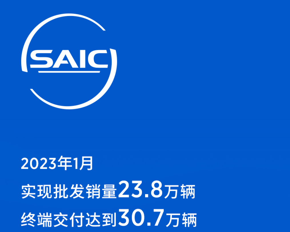 上汽：首月产销双下滑，2023年冲刺600万辆年度目标