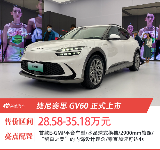 捷尼赛思GV60售28.58-35.18万元上市