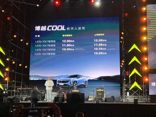 吉利博越COOL售10.28-12.58万上市